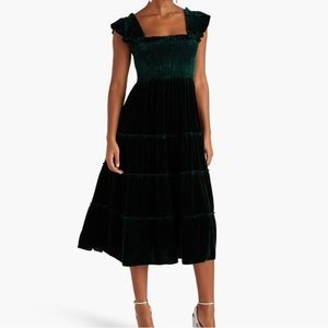 Emerald Green Ellie Velvet Nap Dress